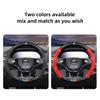 HIAQ2 Car Steering Wheel Cover Carbon Fiber Pattern Accessories For Skoda Superb Octavia Rapid Kodiaq Kamiq Fabia Enyaq iV Scala Karoq