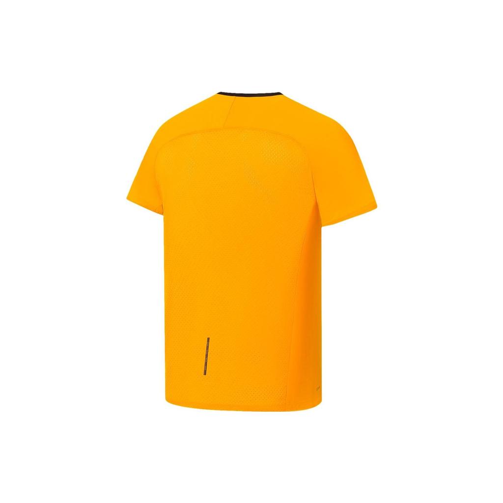 Li Ning Running Series Solid Color Logo Letter Quick-Dry Breathable Short Sleeve T-Shirt Men Tops Orange ATSS557-4