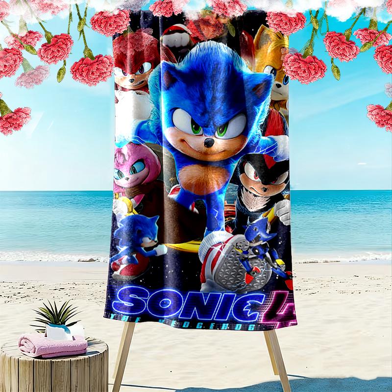 1pc SONIC Beach Towel, Outdoor Activities Perfect Summer Travel Supplies, As A Gift for Festivals