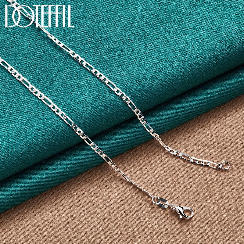 925 Sterling Silver Jewelry 16/18/20/22/24/26/28/30 Inch Side Chain Fashion Necklace