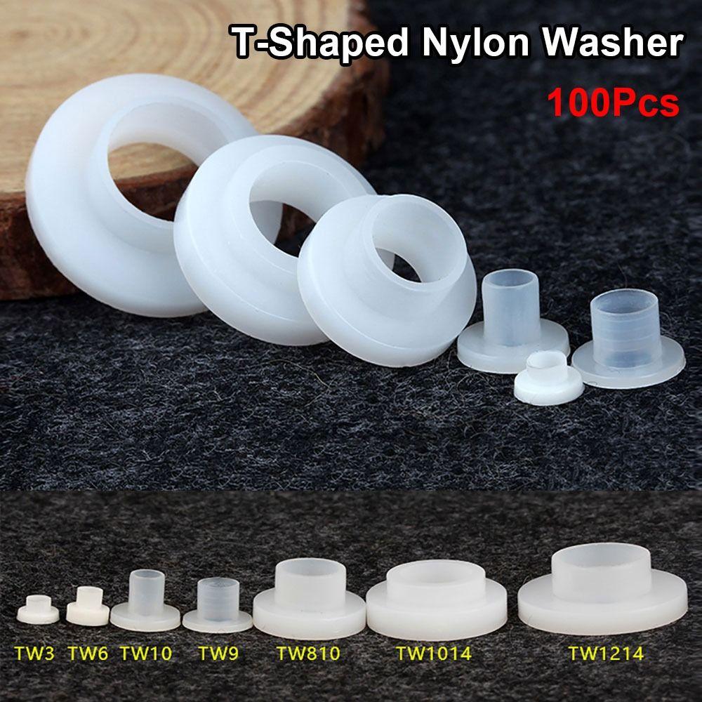 100Pcs Concave Convex T-Shaped Nylon Washer Screw Thread Protector for Screw Insulation Protection
