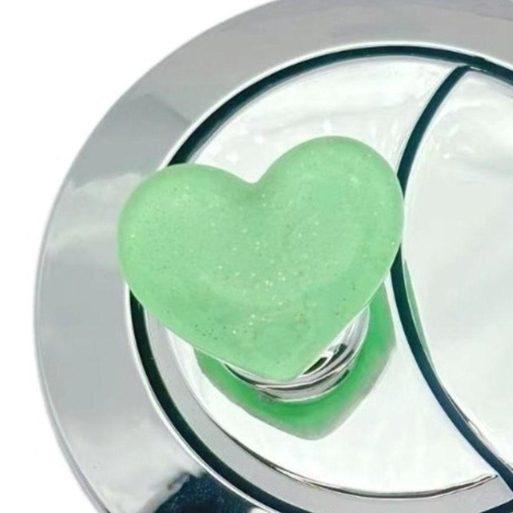 Heart Shape Toilet Press Glitter Water Press Flush Button Fashion Toilet Button Women