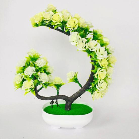 Искусственный цветок розы, дерево, растение в горшке, бонсай, украшение для сада, вечеринки, стола