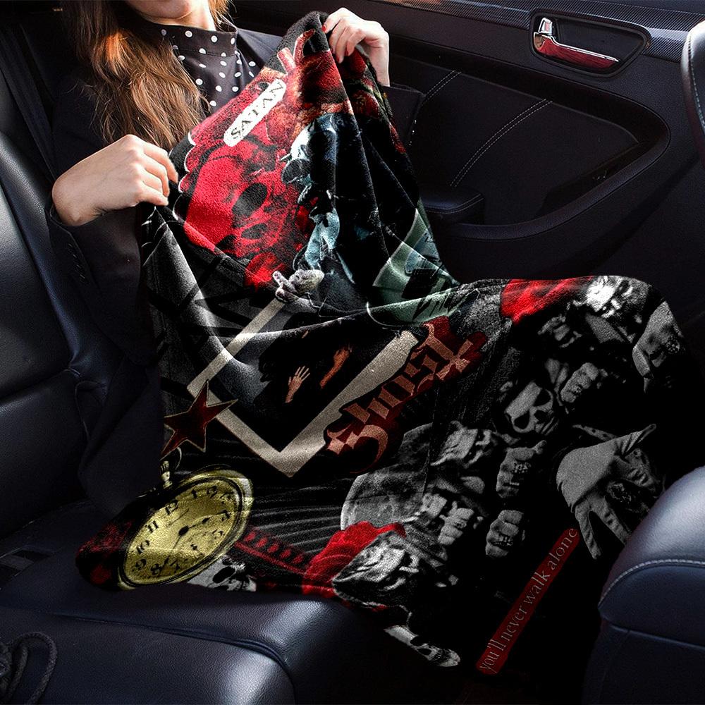 1pc Satan Ghost Themed Printed Soft and Comfortable Home Blanket, Small Throw Blanket, Nap Blanket, Suitable as a Gift l018