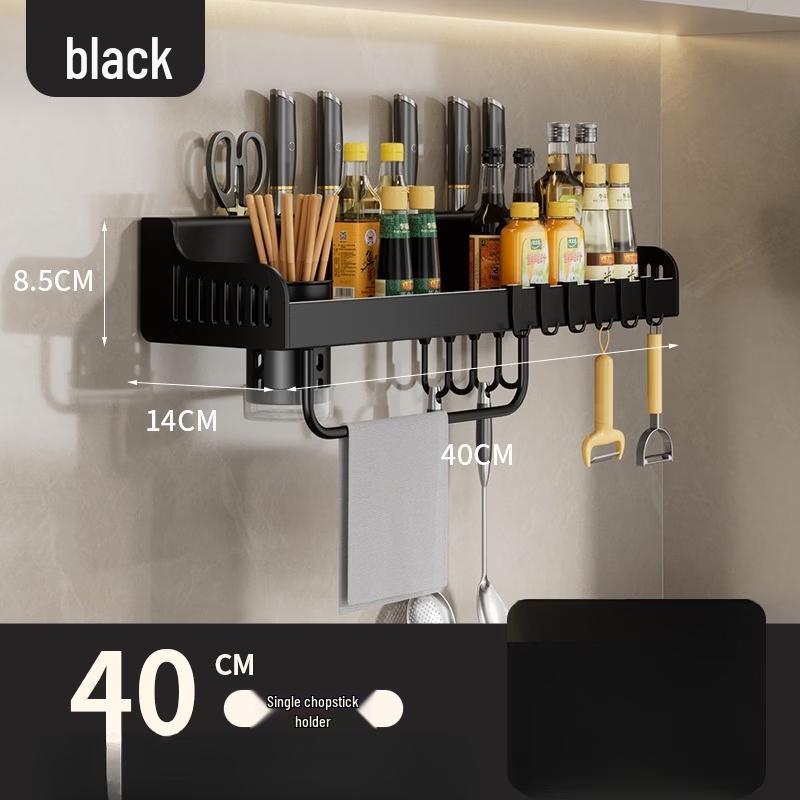 cmaos Nordic No-Drill Wall-Mounted Kitchen Spice Rack with Knife Holder