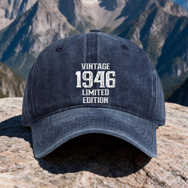 FourSeason MultiFunctional Vintage Washed Baseball Cap Retro Digital Printed Personalized Peaked Cap Casual Trendy Blac
