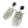 Les Trésors De Lily [M8064] - Silver Black 'Carmen' Earrings (nice)