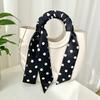 Black Polka Dot Silk Scarf, New Versatile Light Luxury High-end Neck Tie, Shirt Tie Scarf Tie Bag Ribbon Headband
