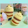 Cartoon Bee Plush Storage Bag With Zipper For Kids And Teens