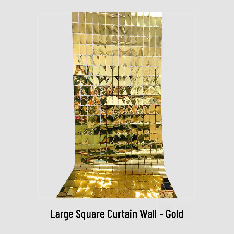 Сияющая Сверкающая Круглая Зеркальная Стена из Пайеток для Свадебного и Вечериночного Декора