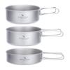 Titanium Camping Bowl Set Lightweight Portable Outdoor Cookware 1-3 Persons 500ml 600ml 700ml Pure Ti