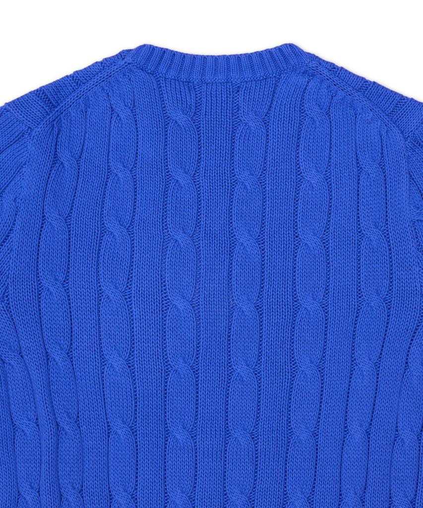 POLO RALPH LAUREN Cable Knit Cotton Short Sleeve Sweater - Blue