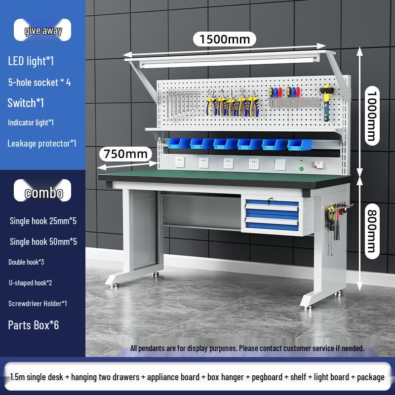 Anti-static Workbench with Light for Electronics Repair and Inspection