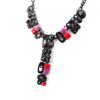 [I2199] - Designer Necklace 'Sissi' Black Red Pink