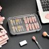 {MX} Пластиковый прозрачный прямоугольный футляр для хранения накладных ногтей для демонстрации нейл-арта Пылезащитный футляр для украшений Органайзер для пудрениц