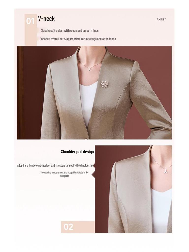 2025 Осень Формальный блейзер для белых воротничков для работы и преподавания