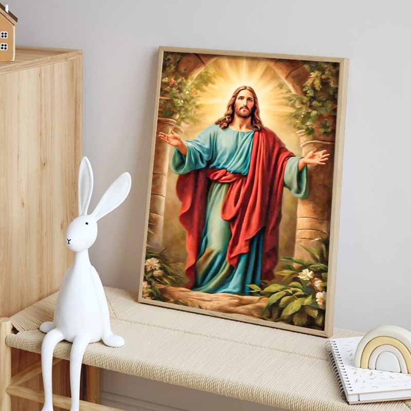 5D DIY Полная круглая алмазная живопись "Религиозный" Вышивка крестом Домашний декор Подарок