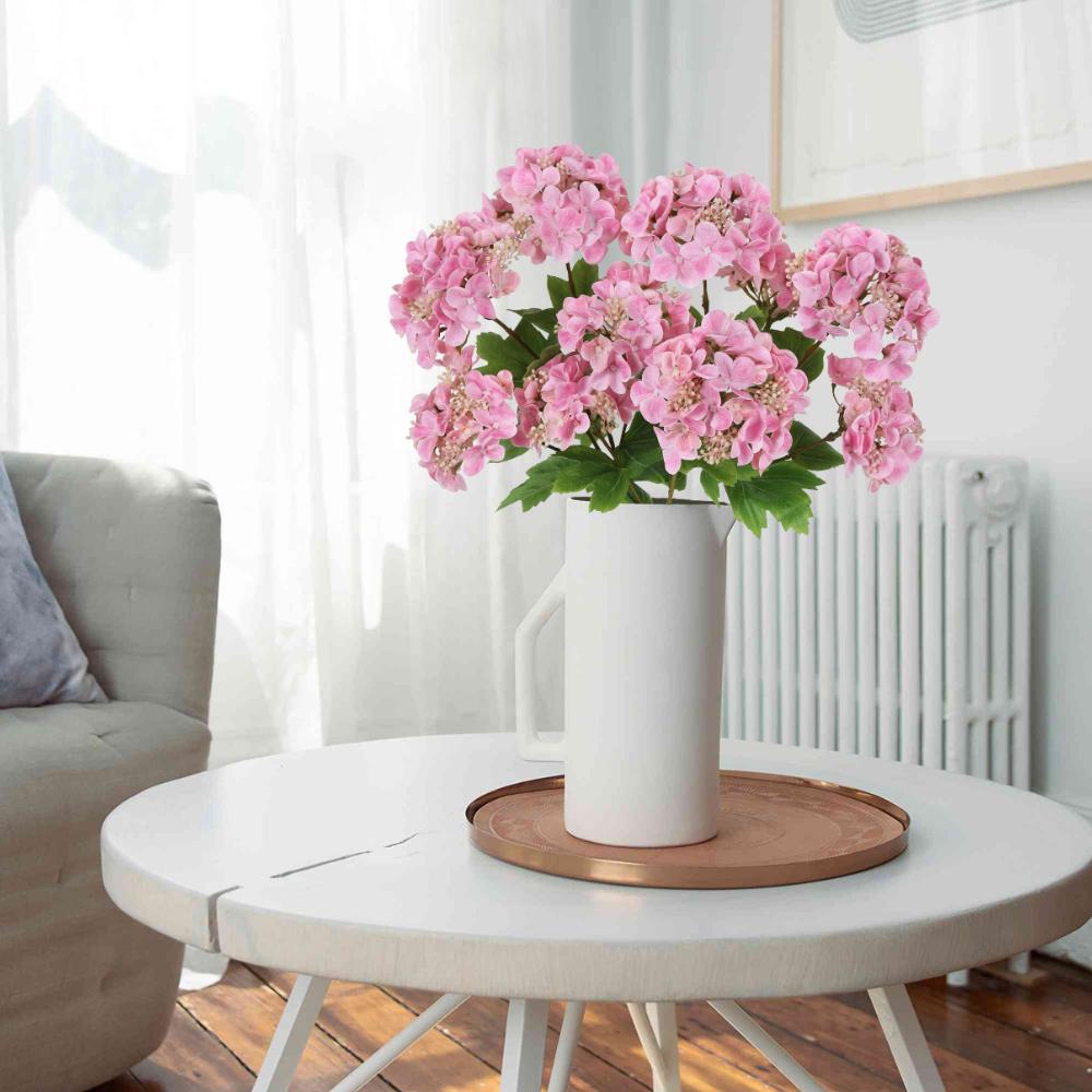 Artificial Flowers Real Touch Hydrangea 2 Heads Large Fake Hydrangea Flowers Faux Hydrangea with Stem for Wedding Home Room Table Centerpiece Decor