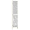 6 Piece Room Divider White Solid Paulownia Wood