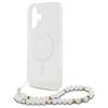Guess Guhmp16Mhgcrelst Iphone 16 Plus6.7 Przeźroczysty/Transparent Hardcase Iml Glitter With Pearl Strap Magsafe