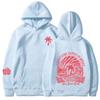 Womens Drop Shoulder Hoodie With Sunset Print Loose Fit Casual Sweatshirt 2025