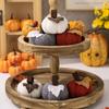 1pc 9x6cm Halloween Knitted Pumpkin Decor DIY Cute Artificial Pumpkin Creativity Party Tray Decorations Fake Pumpkin