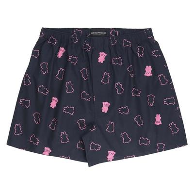 Emporio Armani FLYING BEAR Хлопковые тканые боксеры с принтом медведя манга (M / L), Мужское нижнее белье с передней застежкой, японский размер, 54250003, M (Японский размер), 68. военно-морской флот