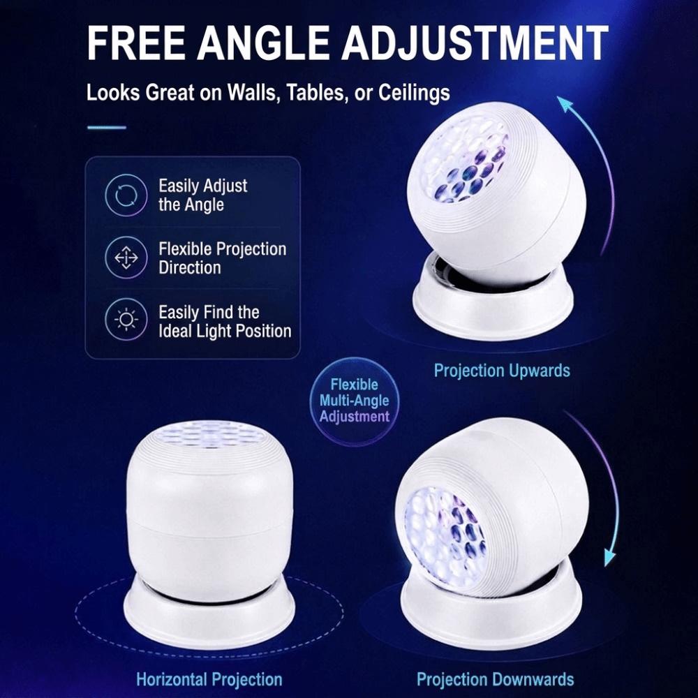 360 Degree Rotating Projection Night Light USB Powered Ocean Projector Lamp Kids Room Decor