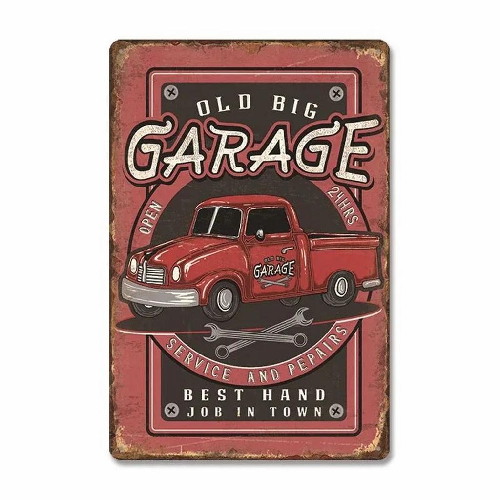 Classic Auto Garage Car Full Service Metal Tin Signs Wall Art Posters Plate Wall Decor for Bars Man Cave Cafe Clubs Garage Retro