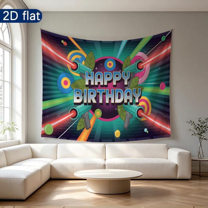 Vintage Retro Birthday Backdrop 1pc - Party Supplies