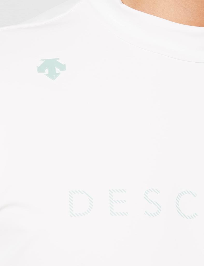 Футболка с коротким рукавом, воротник-стойка, логотип на груди, влагоотводящая, быстросохнущая, защита от УФ-лучей, эластичная, для гольфа DGMVJA15 WH00, эквивалент японскому размеру 3L [DESCENTE]