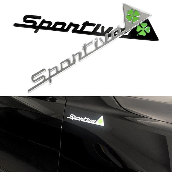 Alfa Romeo металлический Sportiva четырехлистник зеленый дельта автомобиля боковое крыло эмблема значок наклейка 4C 8C 147 156 166 159 Giulietta Spider GT