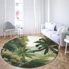 Круглый ковер с принтом тропических растений, семейная гостиная, спальня, ванная комната, напольный коврик, ковер для украшения пола