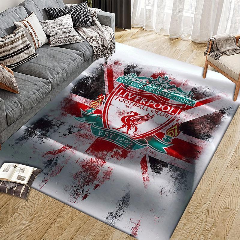 Ковер с принтом из фланели Liverpool, Декор для дивана в гостиной и спальне, Нескользящий игровой фланелевый коврик для игровой комнаты