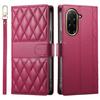 Premium PU Leather Diamond Quilted Phone Case with Photo Frame & Cash Pocket for Xiaomi/Redmi/Honor Detachable Wristband Strap Shockproof Case Cover
