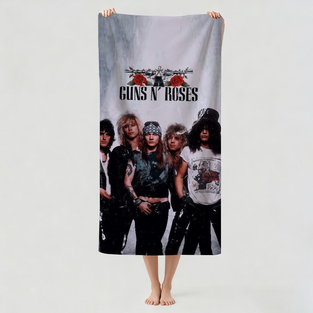 Полотенце для сушки банное рок-группы G-Guns N R-Roses Подходит для легкого плавания, кемпинга, йоги, пляжа.