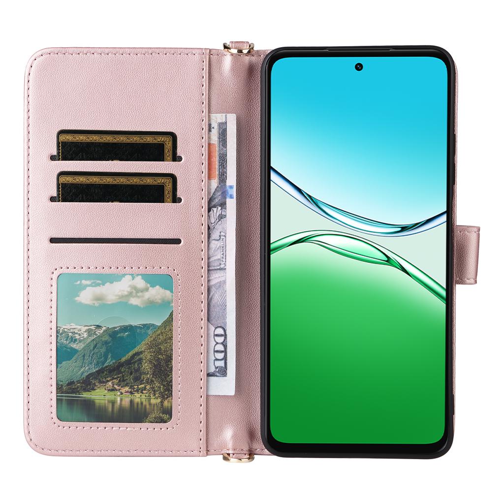 Чехол для Oppo A5 5G/4G/A5m с плечевым/кистевым ремешком Кожаный чехол для телефона Подставка Кошелек