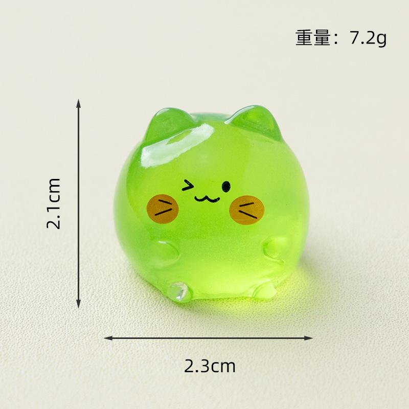 Glowing Ghost Cat - Colorful Cute Cat Mini Figurine, DIY Scene Decoration Accessory, Mini Desktop Ornament, Glows in The Dark