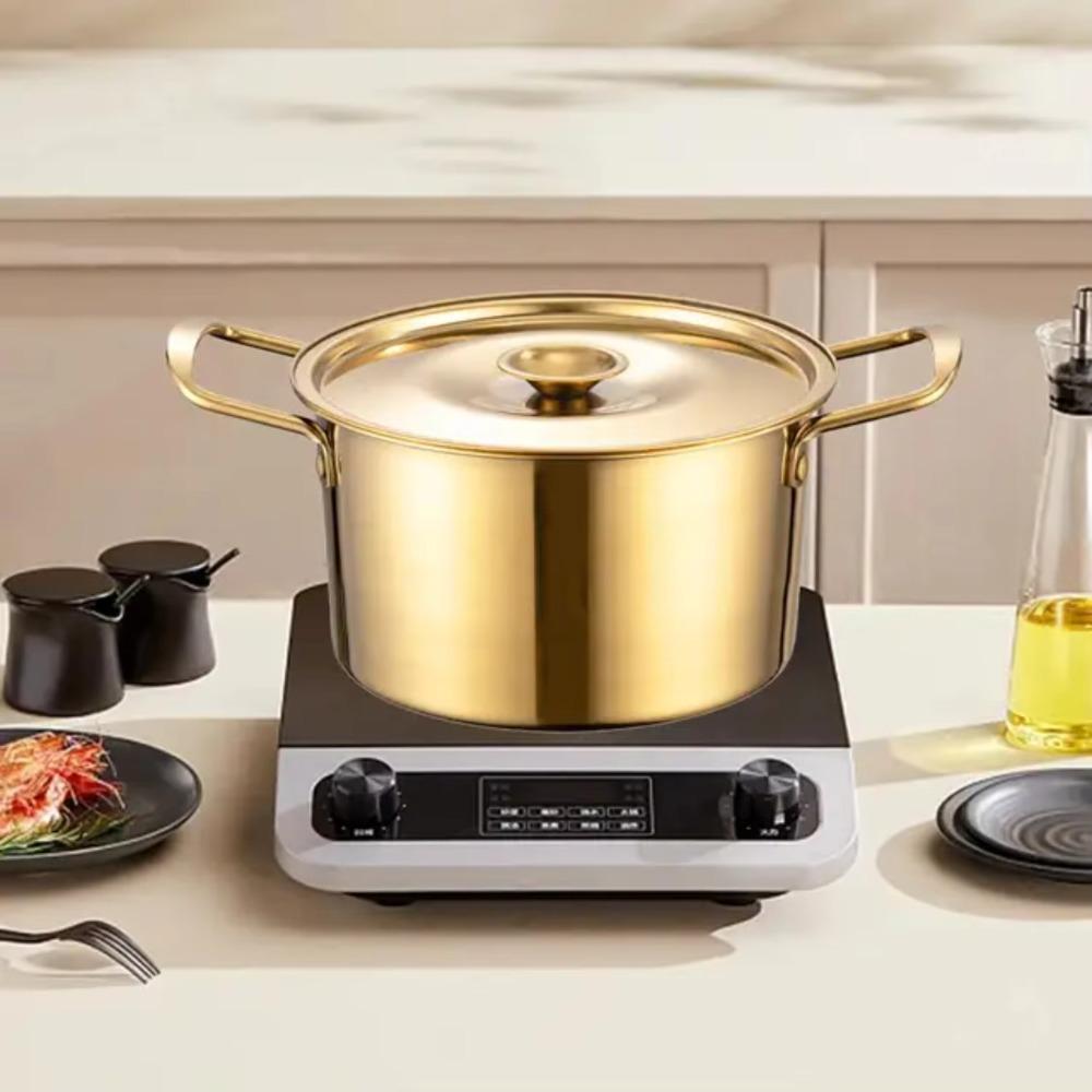 Deepened Noodle Cooker Double Handle Stew Pot Multipurpose Korean Ramen Pot  Hotpot