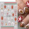 Xiaomi 2pcs Gingerbread Man Candy Cane Nail Art Stickers 3D Winter Snowflake Biscuit House Christmas Decal Nail Art Decoration Manicure