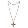 Женское дизайнерское ожерелье-подвеска Estele с оловянным оксидированным крестом и красным и белым камнем