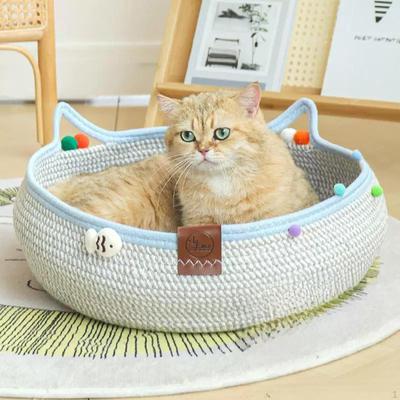 Корзина-кровать для маленьких питомцев с ковриком-когтеточкой и моющимися элементами
