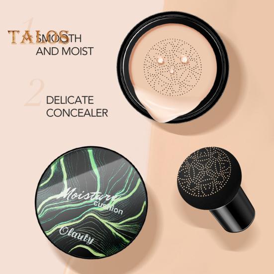 CC-крем с грибной пудрой-пуховкой, полноцветный корректирующий тональный крем, увлажняющий, стойкий, контролирующий жирность кожи, натуральный, легкий консилер