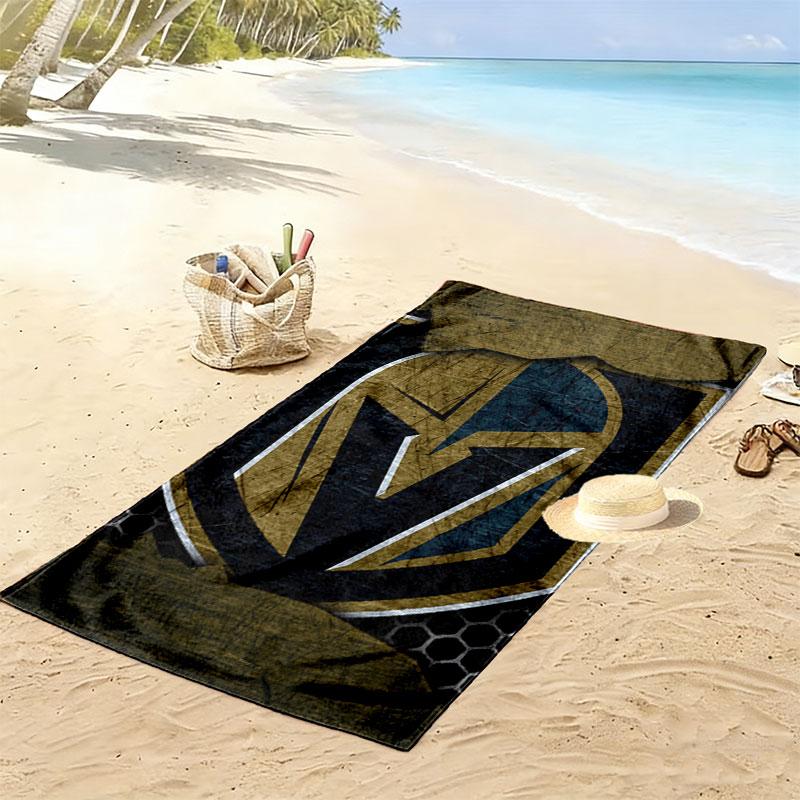 Пляжное полотенце с принтом Vegas Golden Knights, большое, мягкое, быстросохнущее, для пляжа, кемпинга, плавания