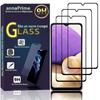 Screen Protector - VCOMP - Samsung Galaxy A32 5G - Tempered Glass - Pack of 3 - Black