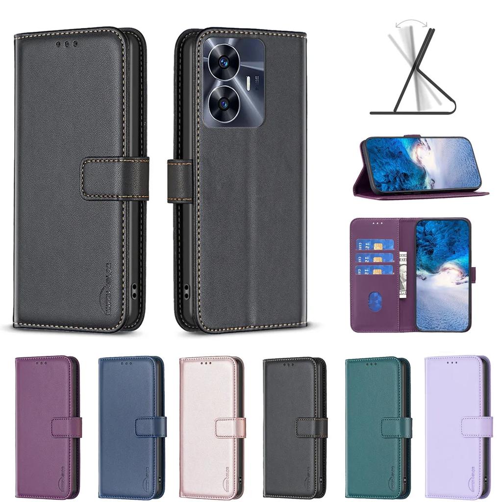 Кожаный чехол-книжка для Realme C75 4G C61 4G C63 4G C65 4G C67 4G C53 C55 Чехол для телефона Магнитный кошелек