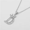 Unisex Fashion Crown A-Z Alphabet Pendant Vintage Chain Necklaces Hip-Hop Style Crystal Zircon Punk MIT