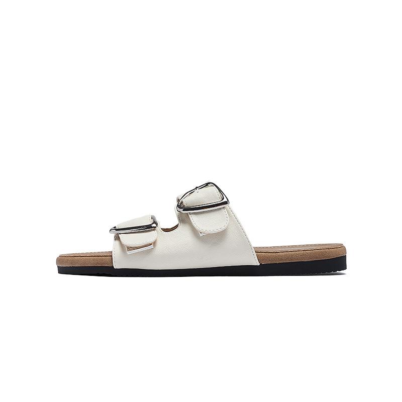 Августин тапочки женские летние 2025 новый плоская подошва ленивые на один педаль повседневные мягкая подошва пляжные сандалии