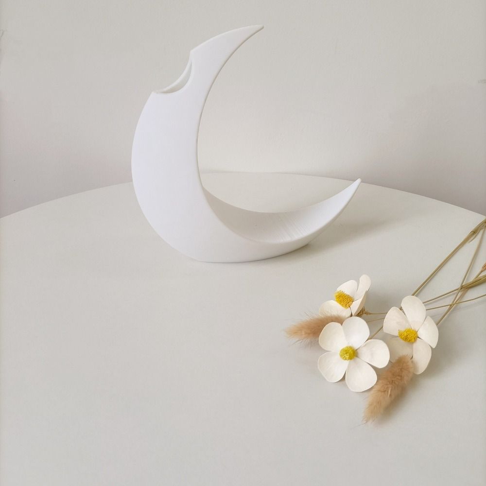 Ваза для сухоцветов, напечатанная на 3D-принтере, Кашпо для искусственных цветов, Композиция, Готическая лунная ваза для домашнего декора, Креативный подарок, Настольное украшение