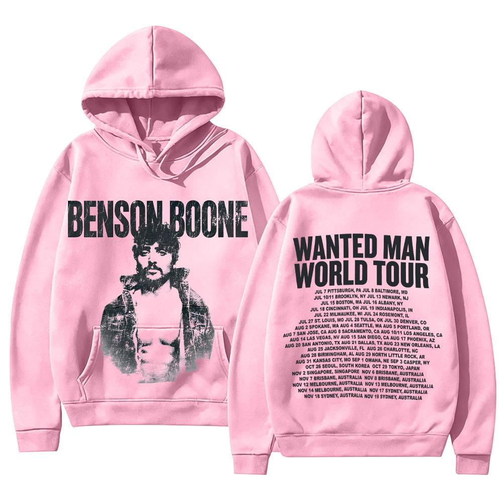 Benson Boone Merch Sweatshirts Wanted Man Ash Hoodie Fashion High Street Hoody Unisex Vintage Aesthetic Graphic Print Pullovers